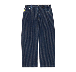 STRIPED DENIM PANTS
